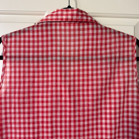 Vintage gingham red and white sleeveless blouse - Picture 4 of 4